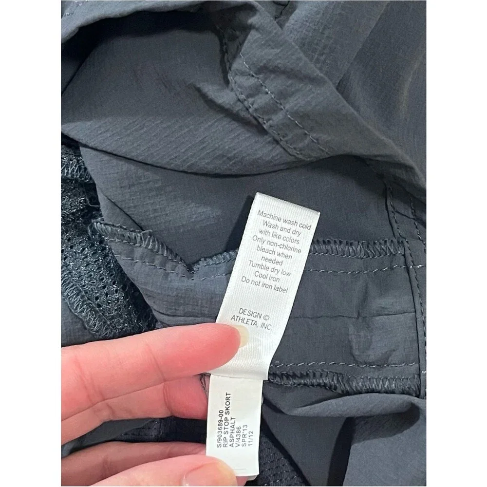 Athleta Womens Cinch Ripstop Hiking Skort Asphalt Gray Size 0